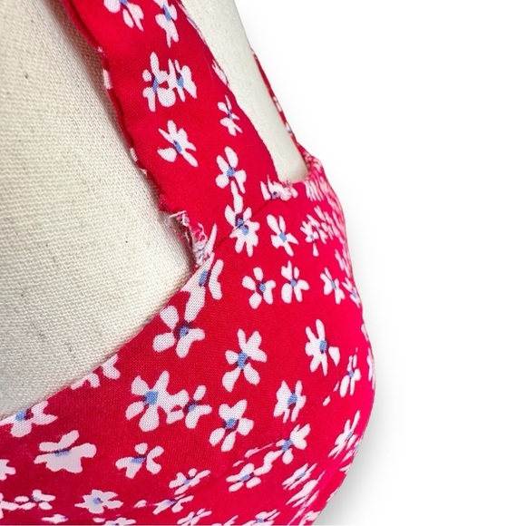 Vince Camuto - Women's Red Floral-print Paneled Smocked-back Challis Tank Dress - Picture 14 of 16